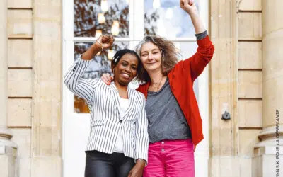 Rachel Keke et Corinne Masiero à l'Assemblée Nation à l'occasion de la rencontre pour La Déferlante 9