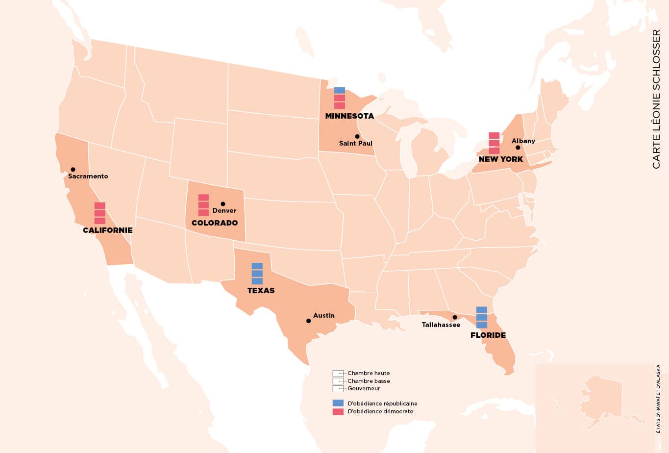Carte des Etats-Unis par Léonie Schlosser