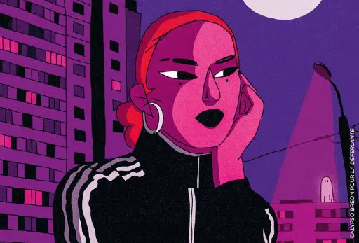 Illustration de Calypso Breon pour la Fiction : « Les âmes vivantes de la cité des grandes aigrettes » signée Diaty Diallo - La Déferlante 11 « Habiter »