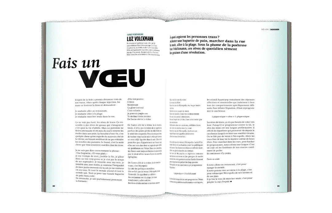 Mock-up Poésie « Fais un vœu » signée Luz Volckmann